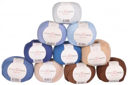 Infinity Hearts Rose 8/4 Lankapaketti 16 ruskean ja sinisen sävyissä - 10 kpl - Lankapaketti 16 ruskean ja sinisen sävyissä