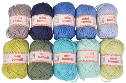 Järbo Minibomull Lankapakkaus 11 Sinisen ja vihreän sävyt 10g - 10 kpl - Järbo Minibomull Lankapakkaus 11 Sinisen ja vihreän sävyt