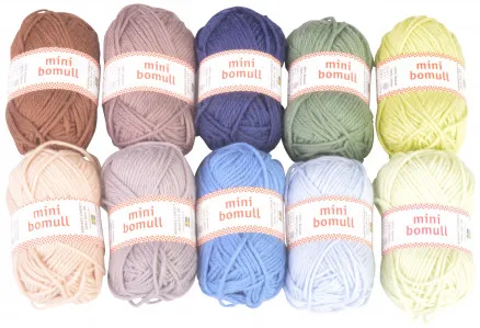 Järbo Minibomull lankapakkaus 04 Metsän sävyt 10g - 10 kpl - Järbo Minibomull lankapakkaus 04 Metsän sävyt