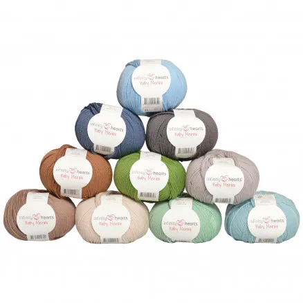 Infinity Hearts Baby Merino Lankapaketti 03 Luonnolliset värit - 10 kpl - Infinity Hearts Baby Merino Lankapaketti 03 Luonnolliset värit