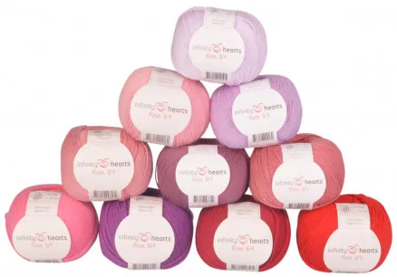 Infinity Hearts Rose 8/4 Lankapaketti 22 Vaaleanpunaiset ja punaiset sävyt - 10 kpl - Vaaleanpunaiset ja punaiset sävyt