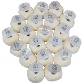 Drops Cotton Merino lankapakkaus Unicolor 01 Luonnollinen - 20 kpl - Drops Cotton Merino lankapakkaus Unicolor 01 Luonnollinen - 20 kpl